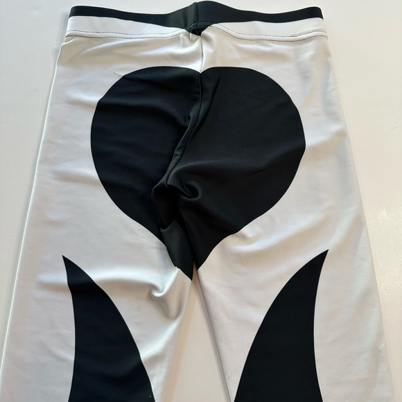 Fiercepulse Charcoal Black & White Heart Shaped Leggings Women’s Size Small - Picture 7 of 13